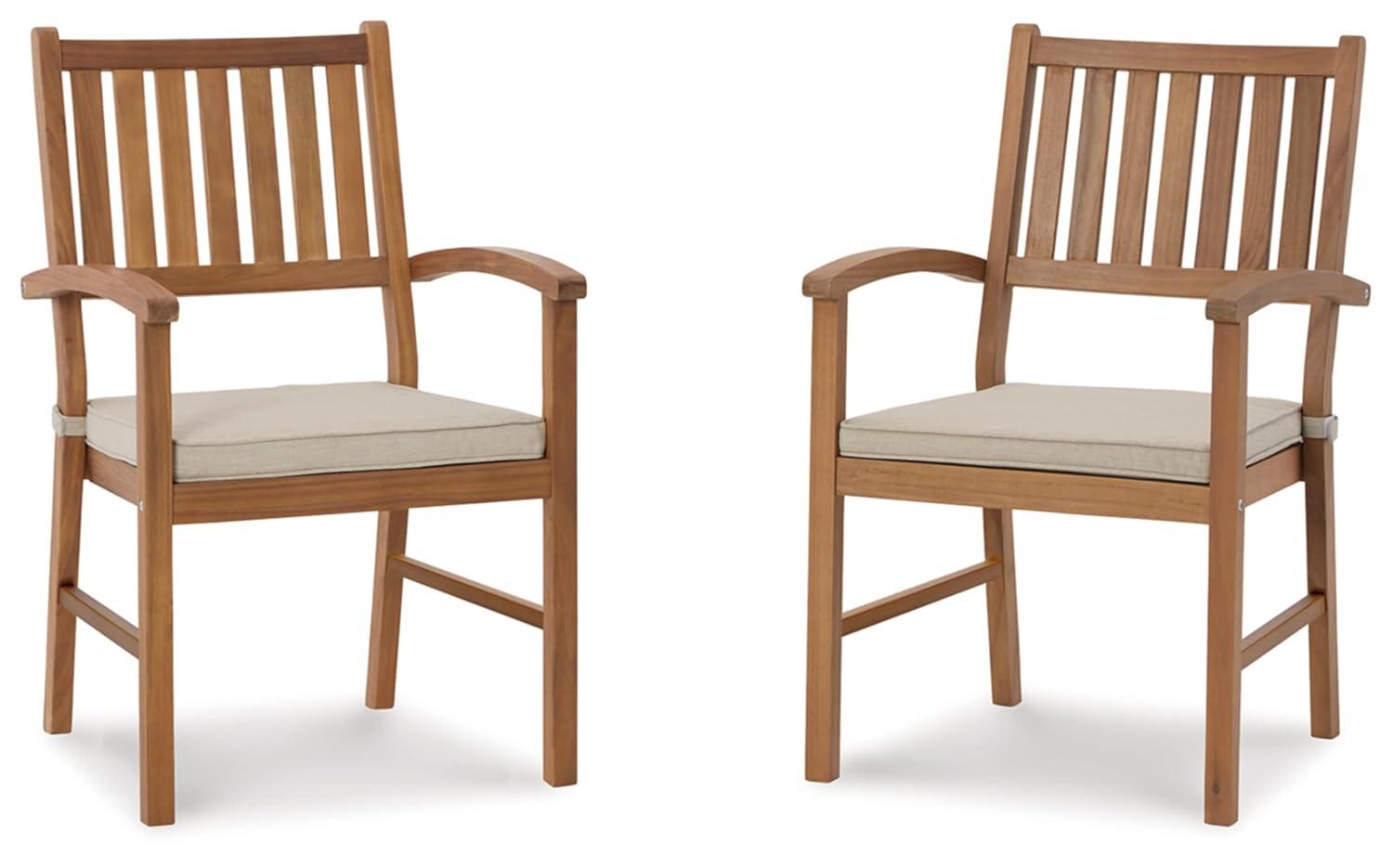 Gennine Outdoor Dining Armchair with Cushion (Set of 2)