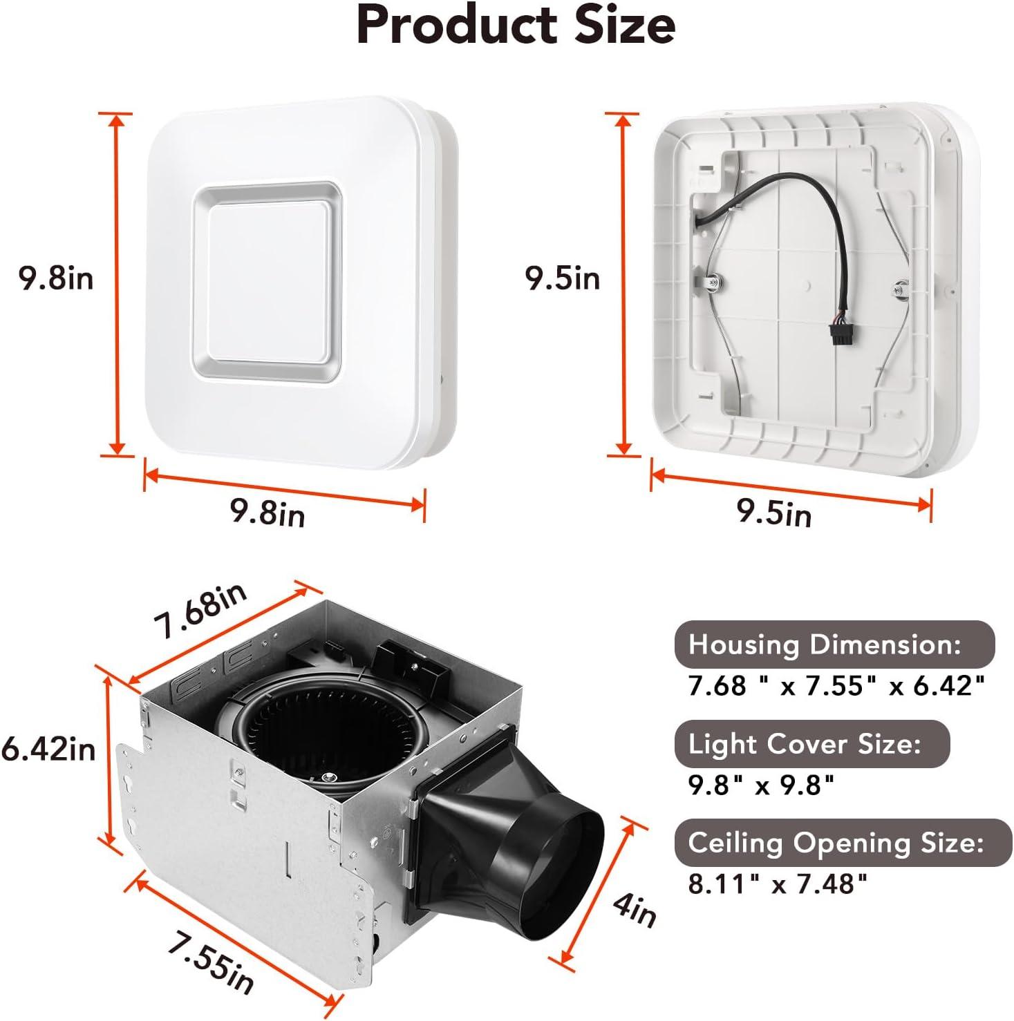 Modern White LED Bathroom Exhaust Fan with Nightlight