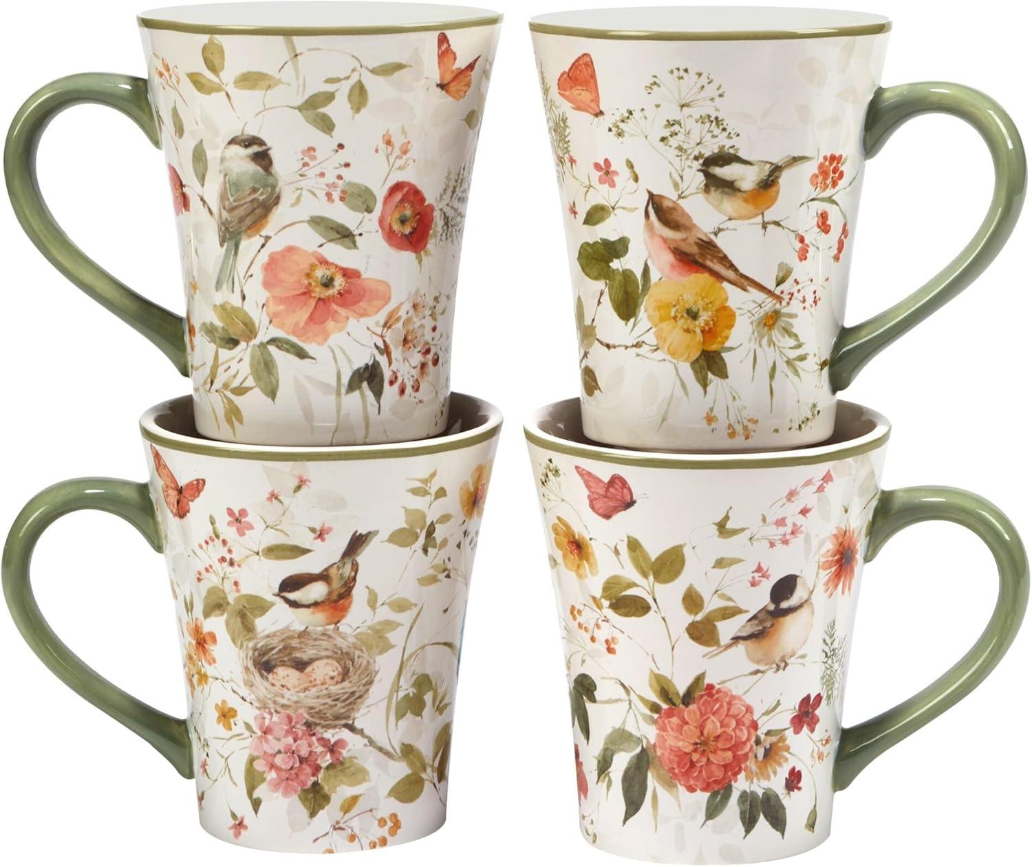 Nature's Song Ceramic Floral 16-Piece Dinnerware Set