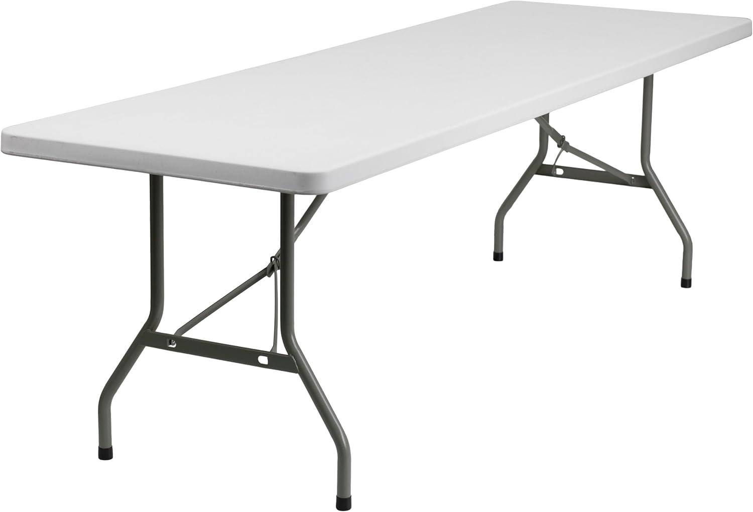 Flash Furniture Elon 8' Rectangular All-Occasion Plastic Folding Event Table, White