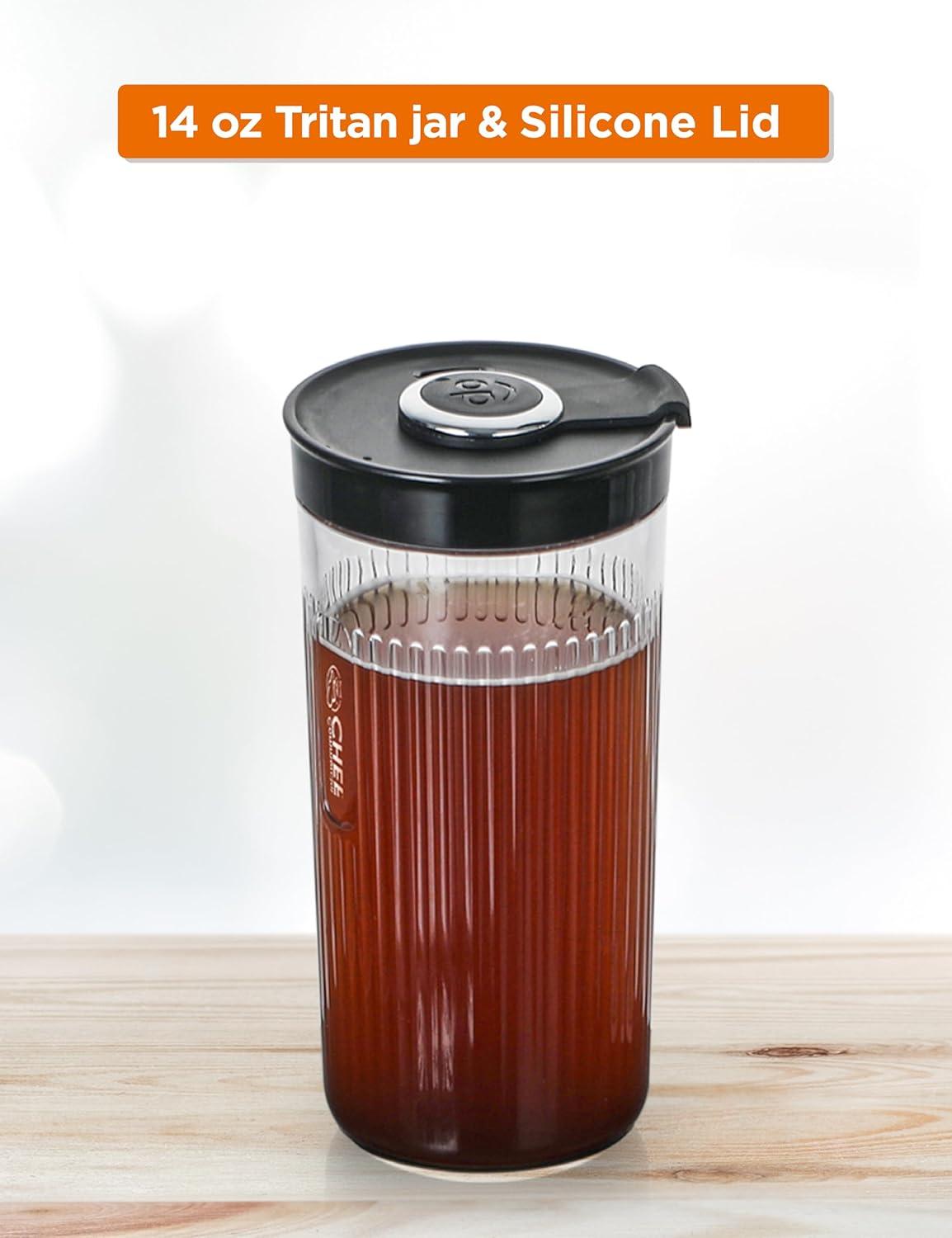 Commercial Chef CHCB14C COMMERCIAL CHEF Quick Cold Brew Coffee Maker, Battery Powered Coffee Maker with Fast Extraction