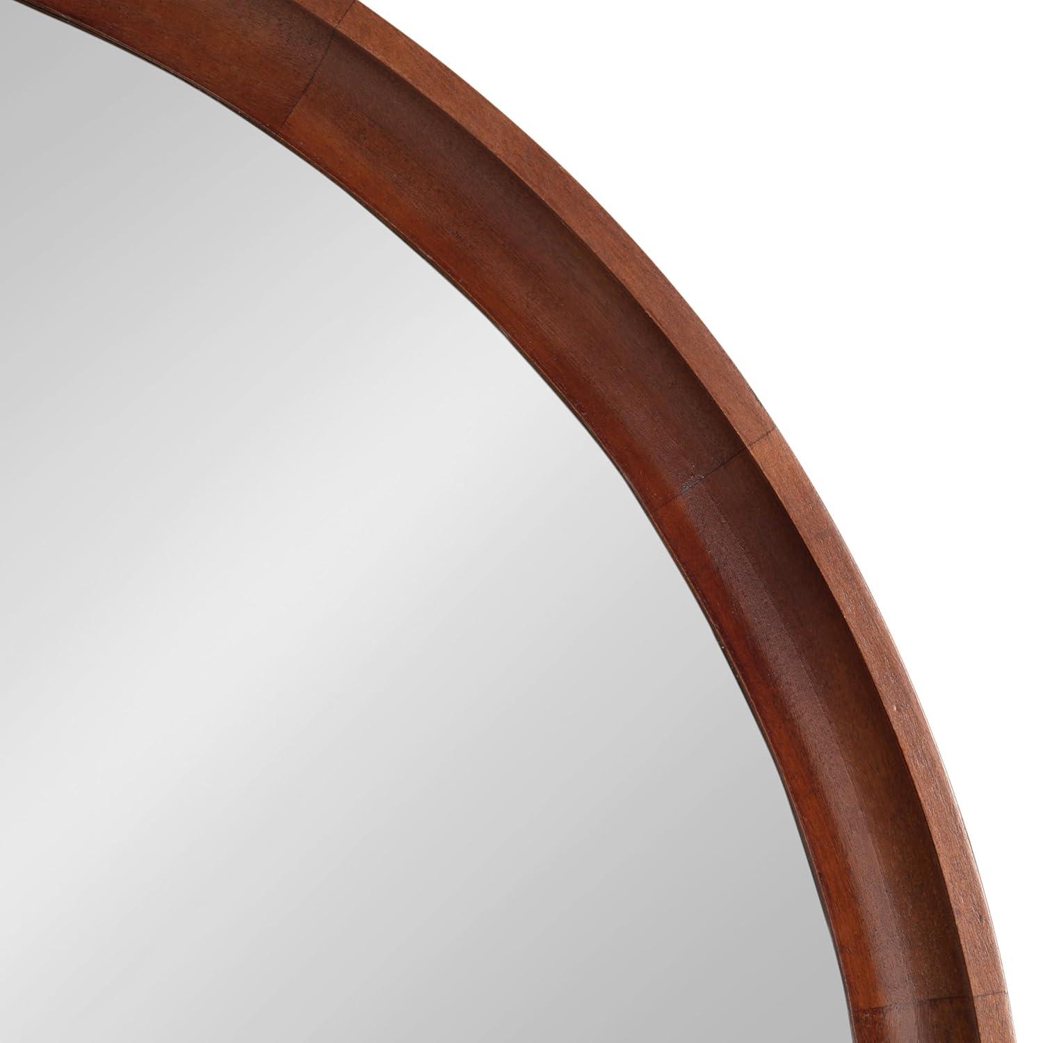 Kate and Laurel Hatherleig Round Wood Round Mirror, 30" Diameter, Natural