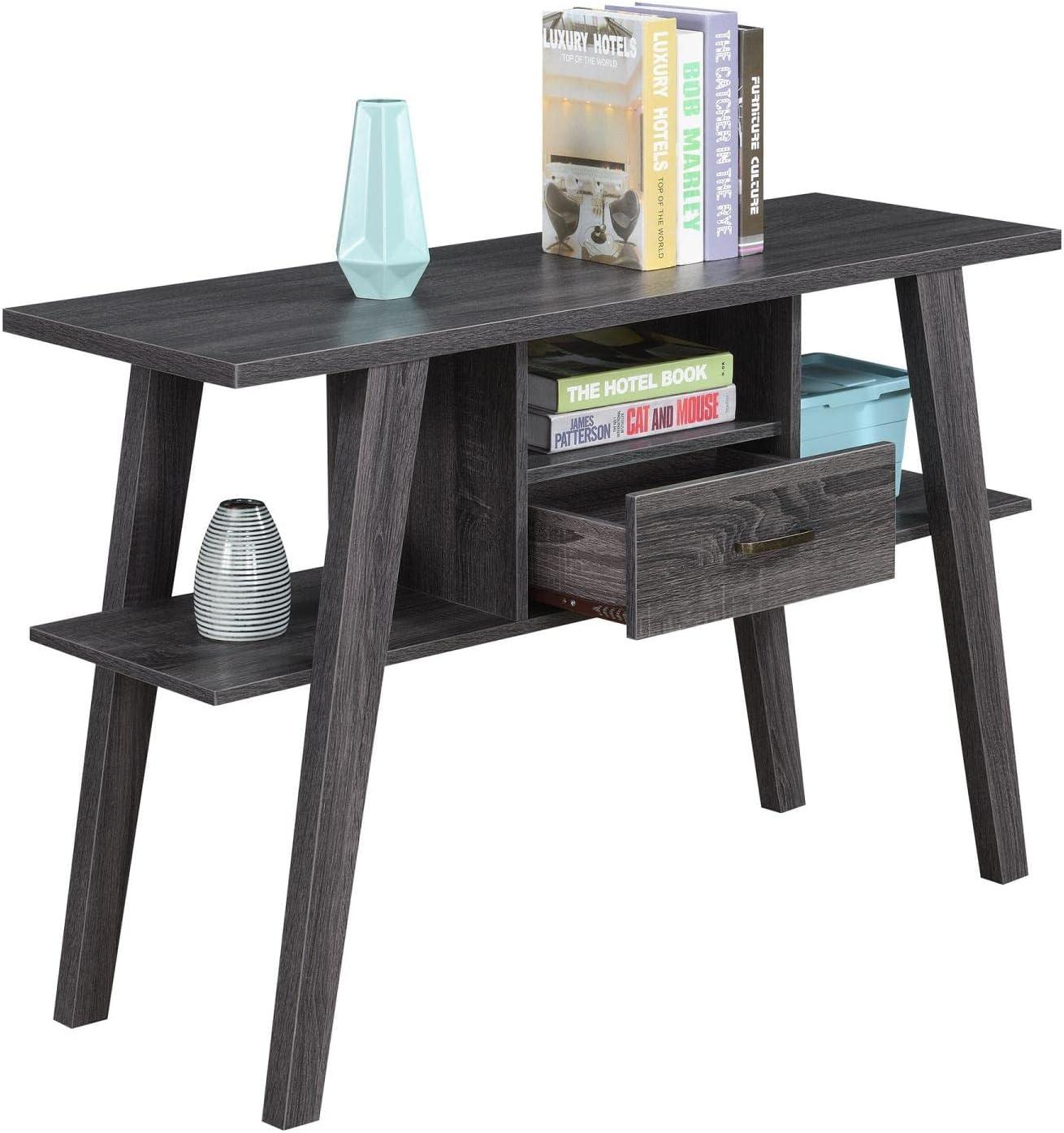 Newport Mike W  Console Table with Drawer, Weathered Gray