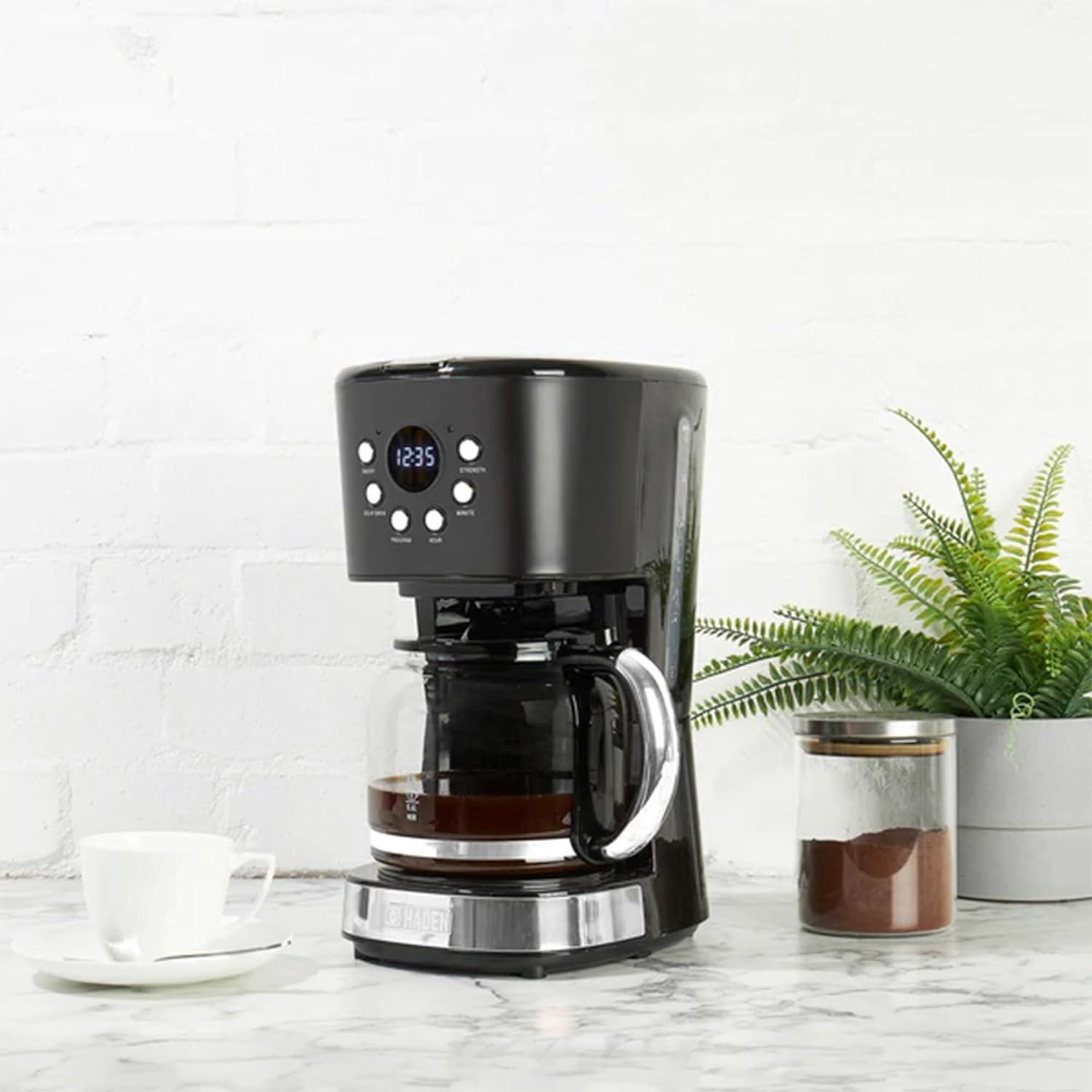 HADEN Heritage Black and Chrome 12-Cup Programmable Coffee Maker