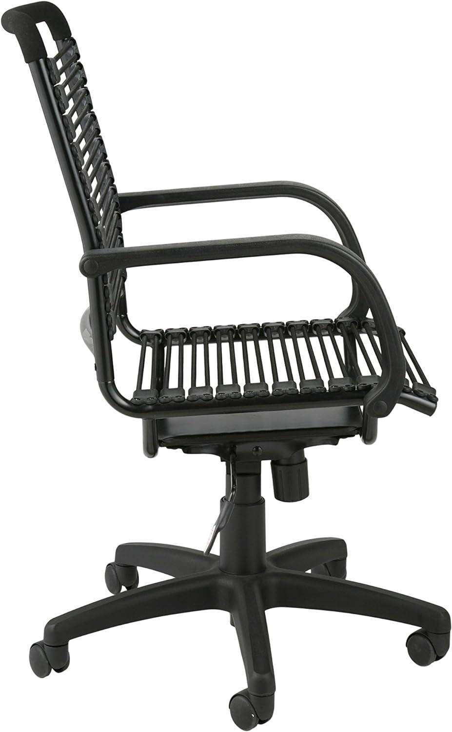 Graphite Black Metal Swivel Bungee Office Chair with High Back