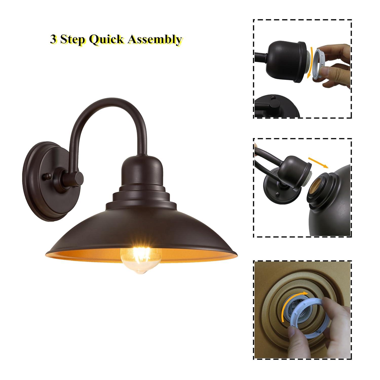 2 Lights Indoor Outdoor Gooseneck Barn Lights