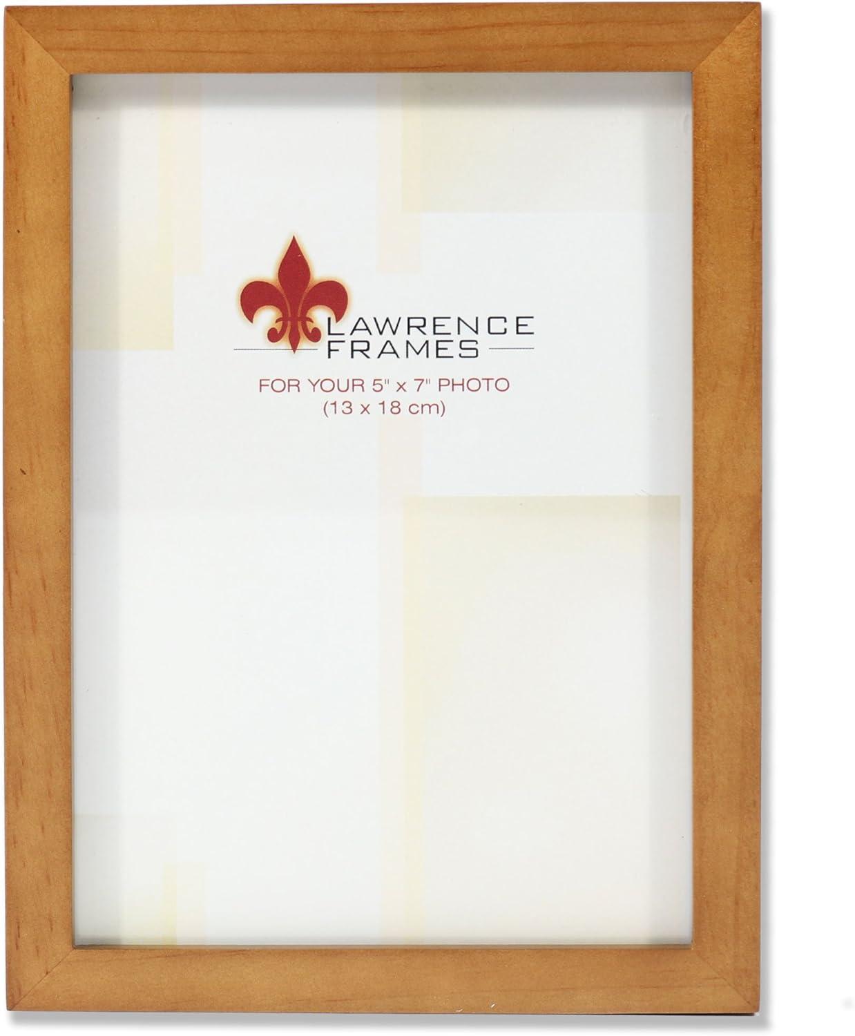 Nutmeg Wood 5x7 Rectangular Picture Frame with Beige Accents