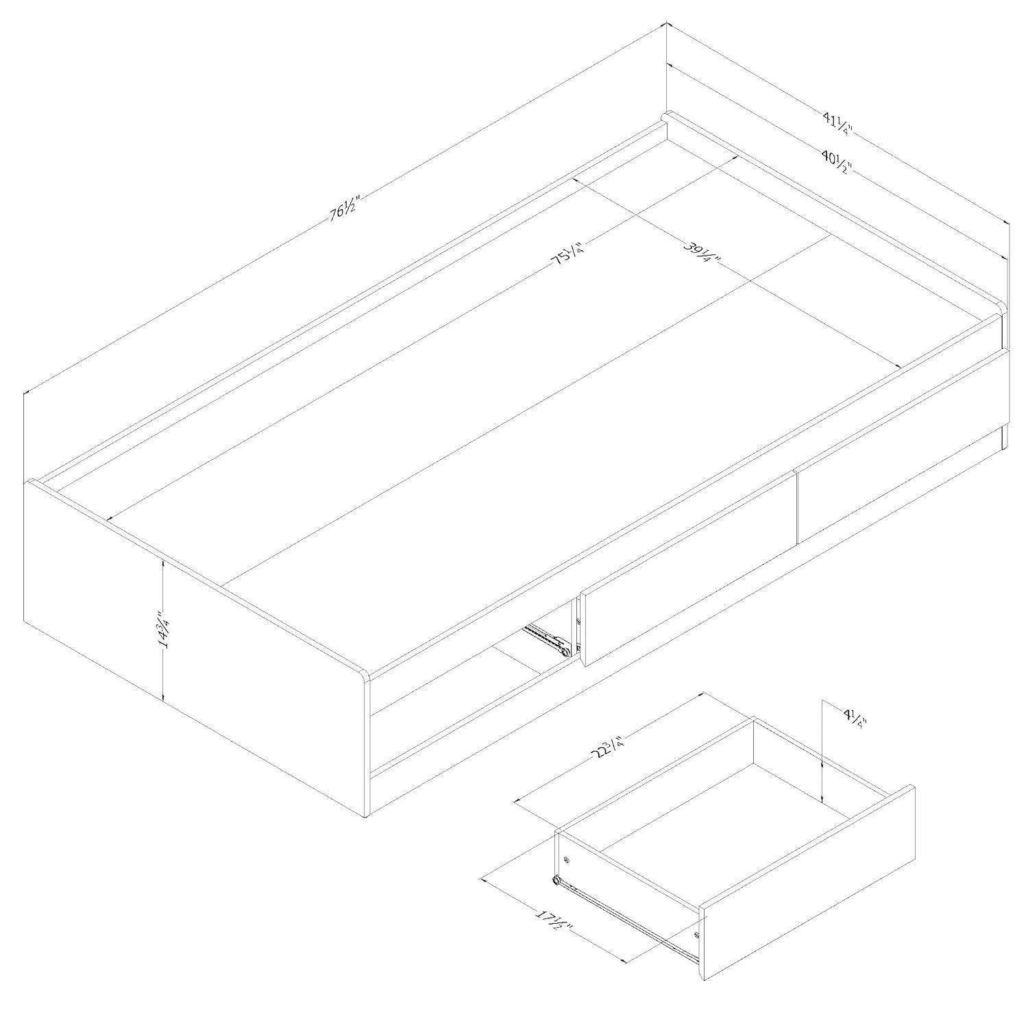 Hazen Twin 3 Drawer Mate's & Captain's Bed by South Side Living