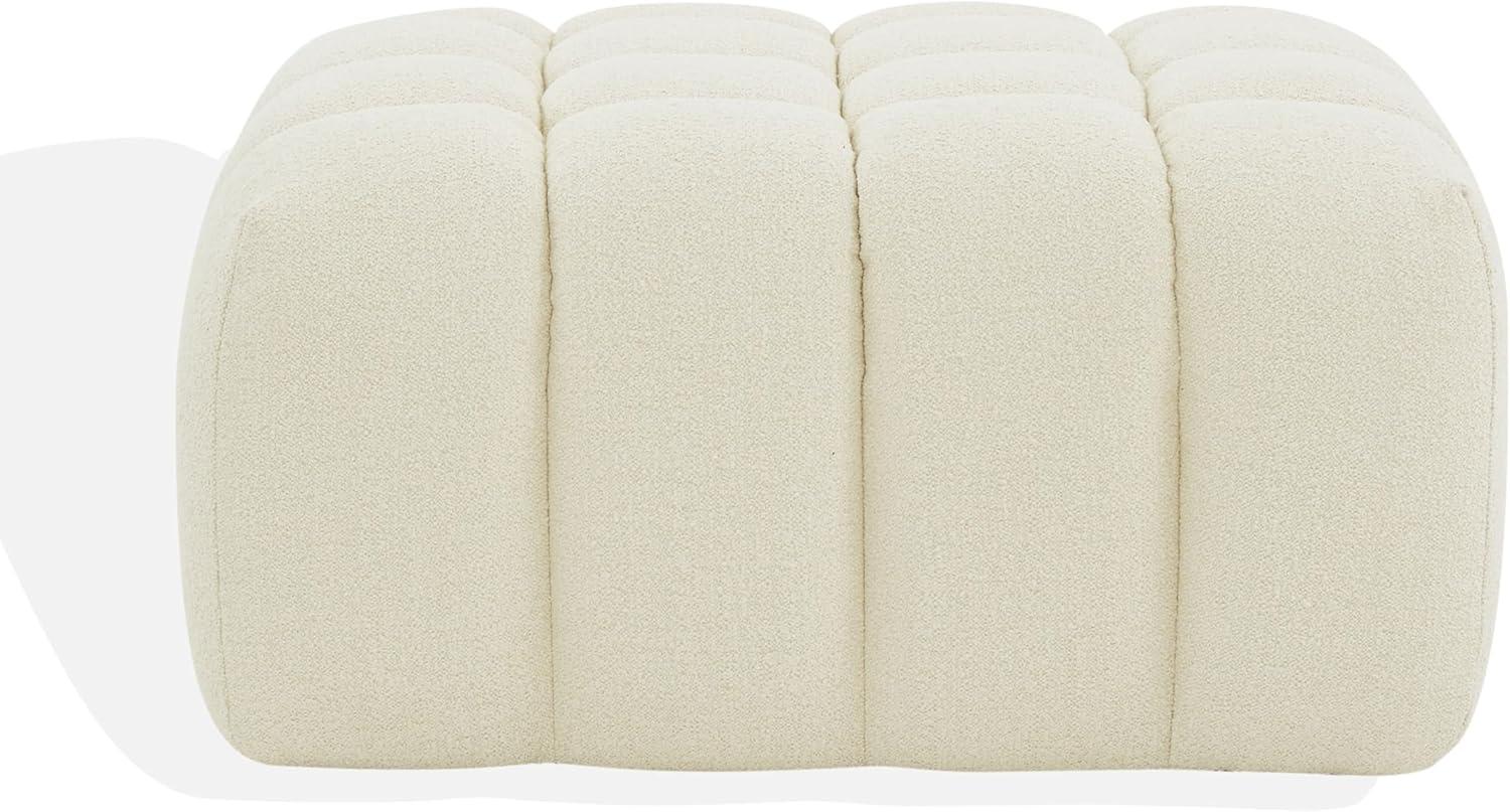 SAFAVIEH Couture Calyna Modern Boucle Tufted Ottoman, Cream