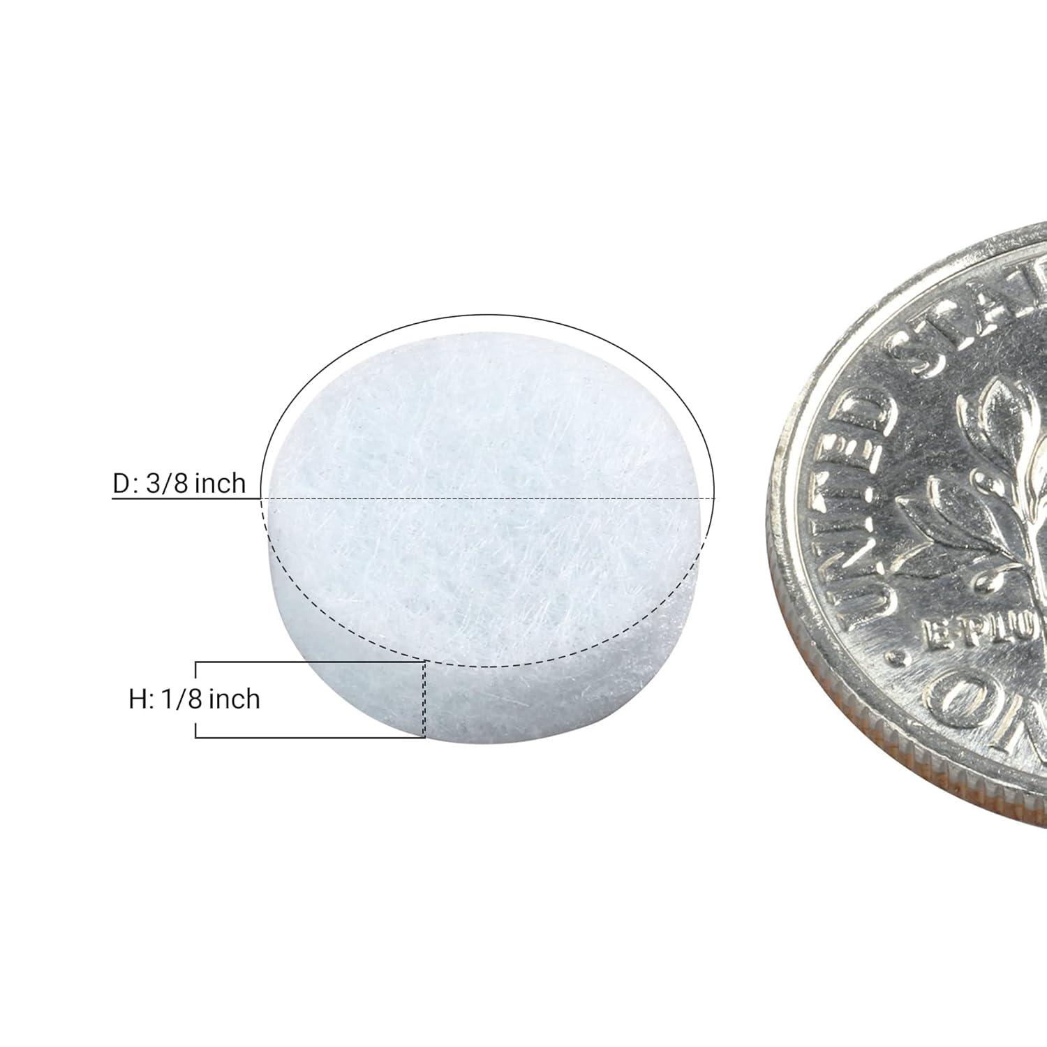 White Round Self-Adhesive Felt Pad Bumpers, 3/8" Diameter, 1/8" Height, Pack of 168