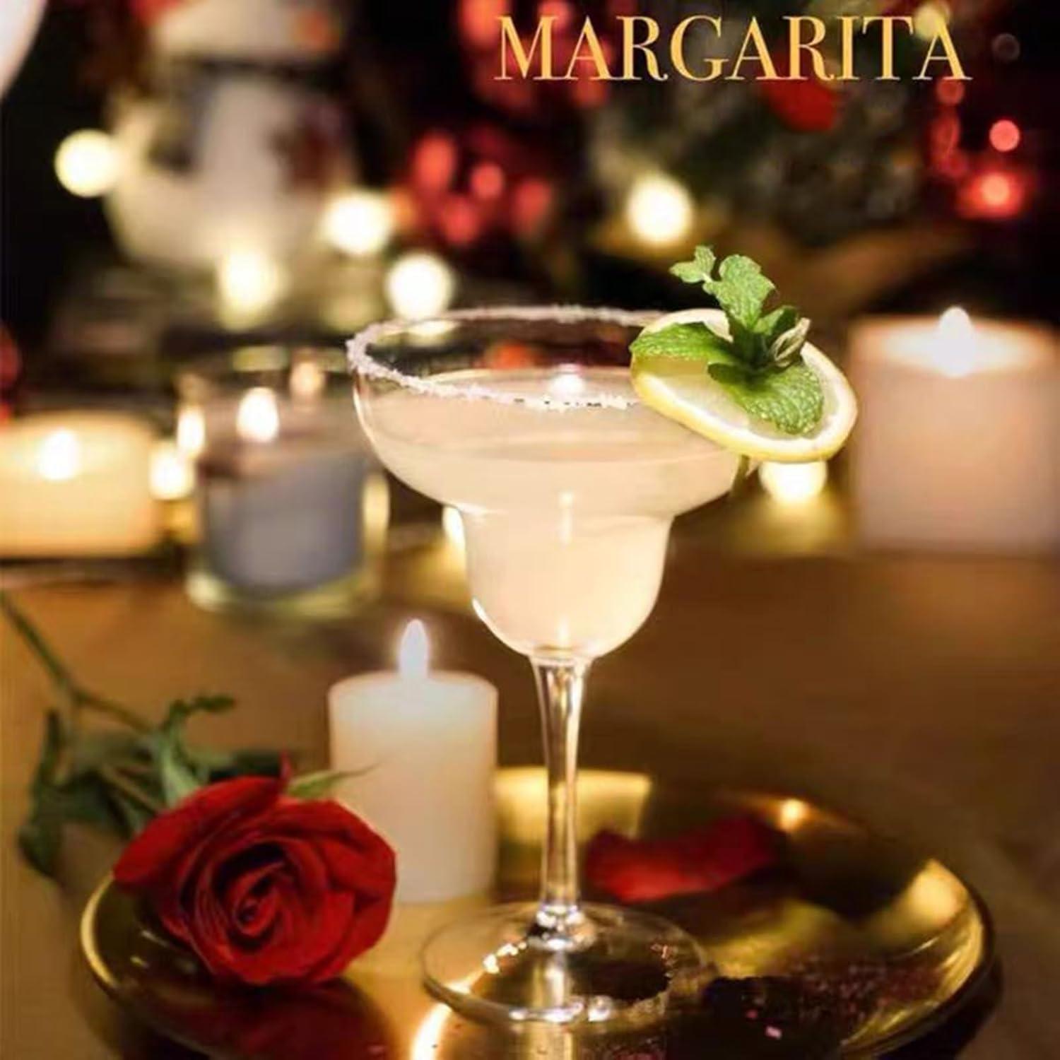 Glaver’s 4-Pc Margarita Glass Set 10 oz Bar Glasses for Cocktails, Martini & Margarita