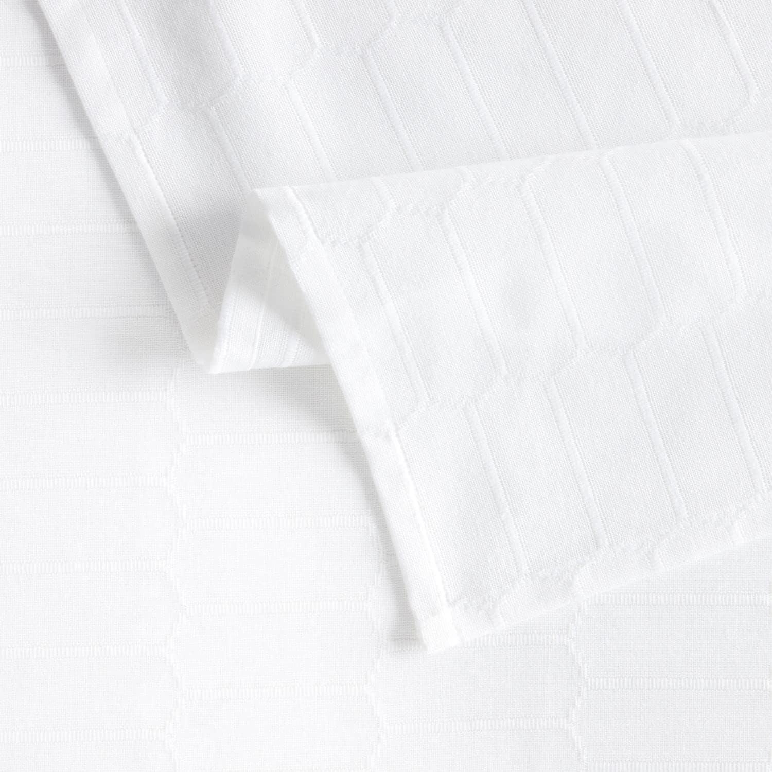 MARTHA STEWART Honeycomb Modern Farmhouse Napkin 4-Pack Set, White, 19"x19"