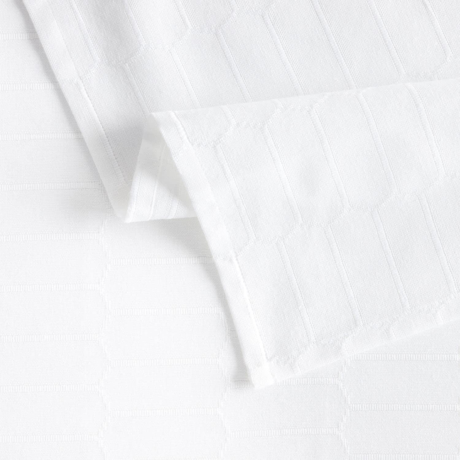 MARTHA STEWART Honeycomb Modern Farmhouse Napkin 4-Pack Set, White, 19"x19"