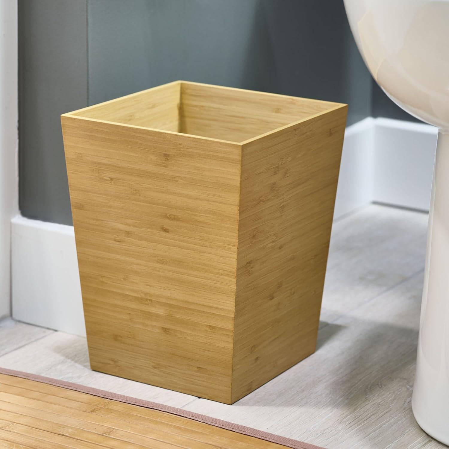 iDesign iDesign Set of 2 Small Bamboo Bathroom Trash Can - Natural (Set of 2)
