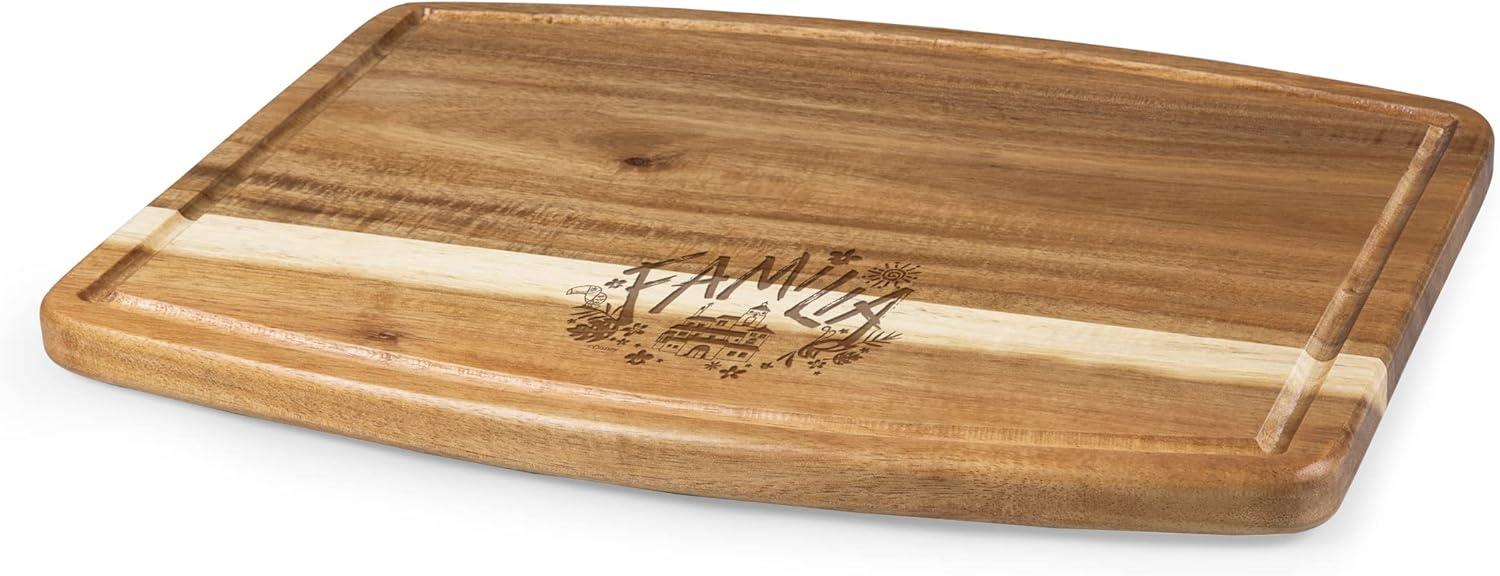 Encanto Familia Rectangular Acacia Wood Cutting Board with Juice Groove