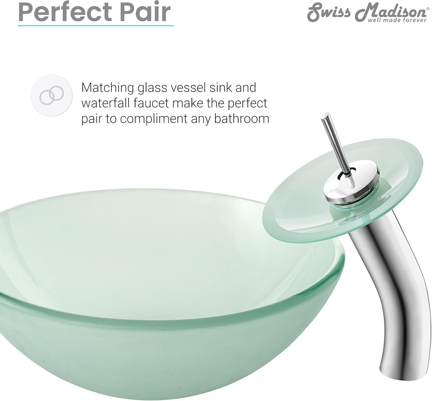 Cascade 16.5 Glass Vessel Sink with Faucet