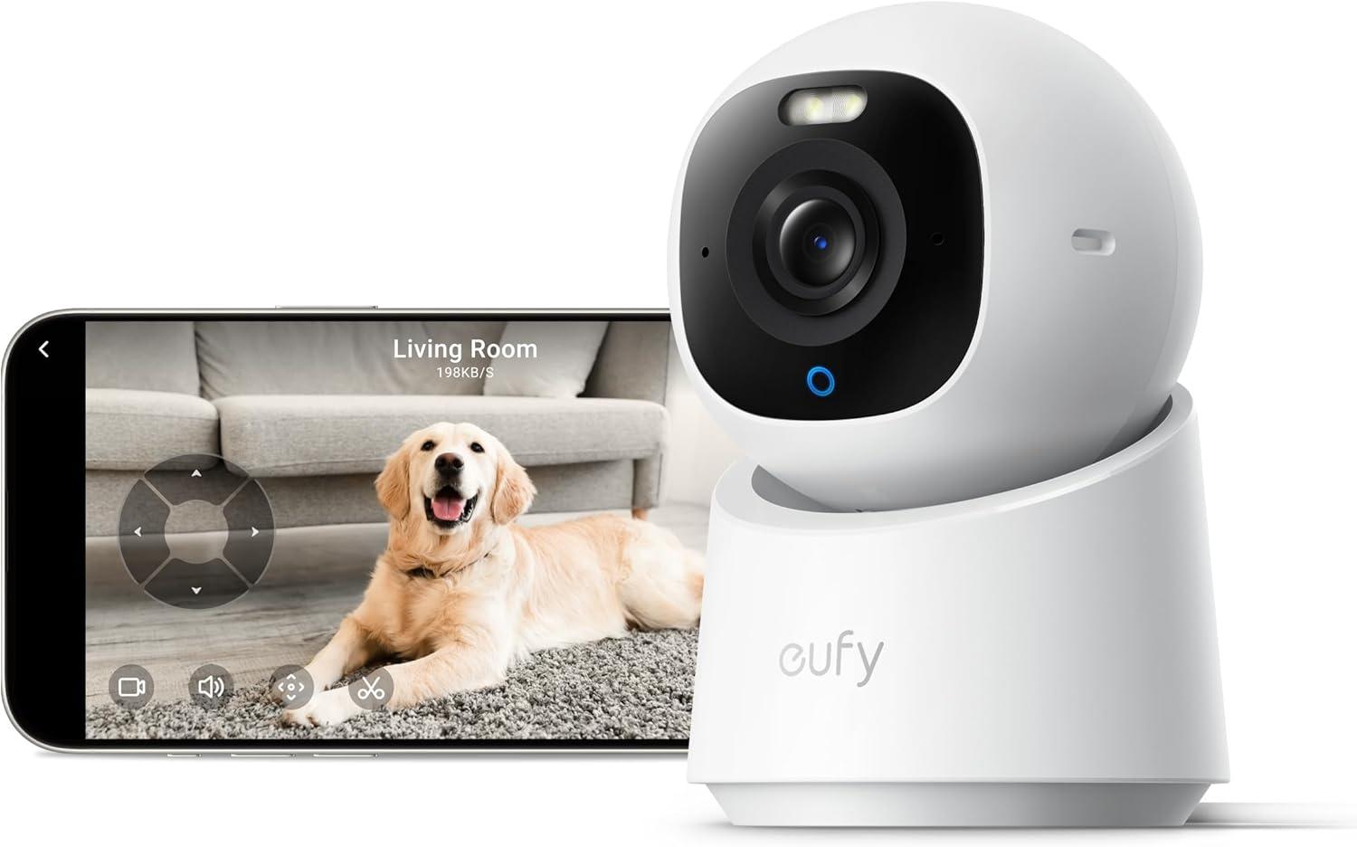 Eufy White 4K UHD Indoor Pan-Tilt Security Camera with Night Vision