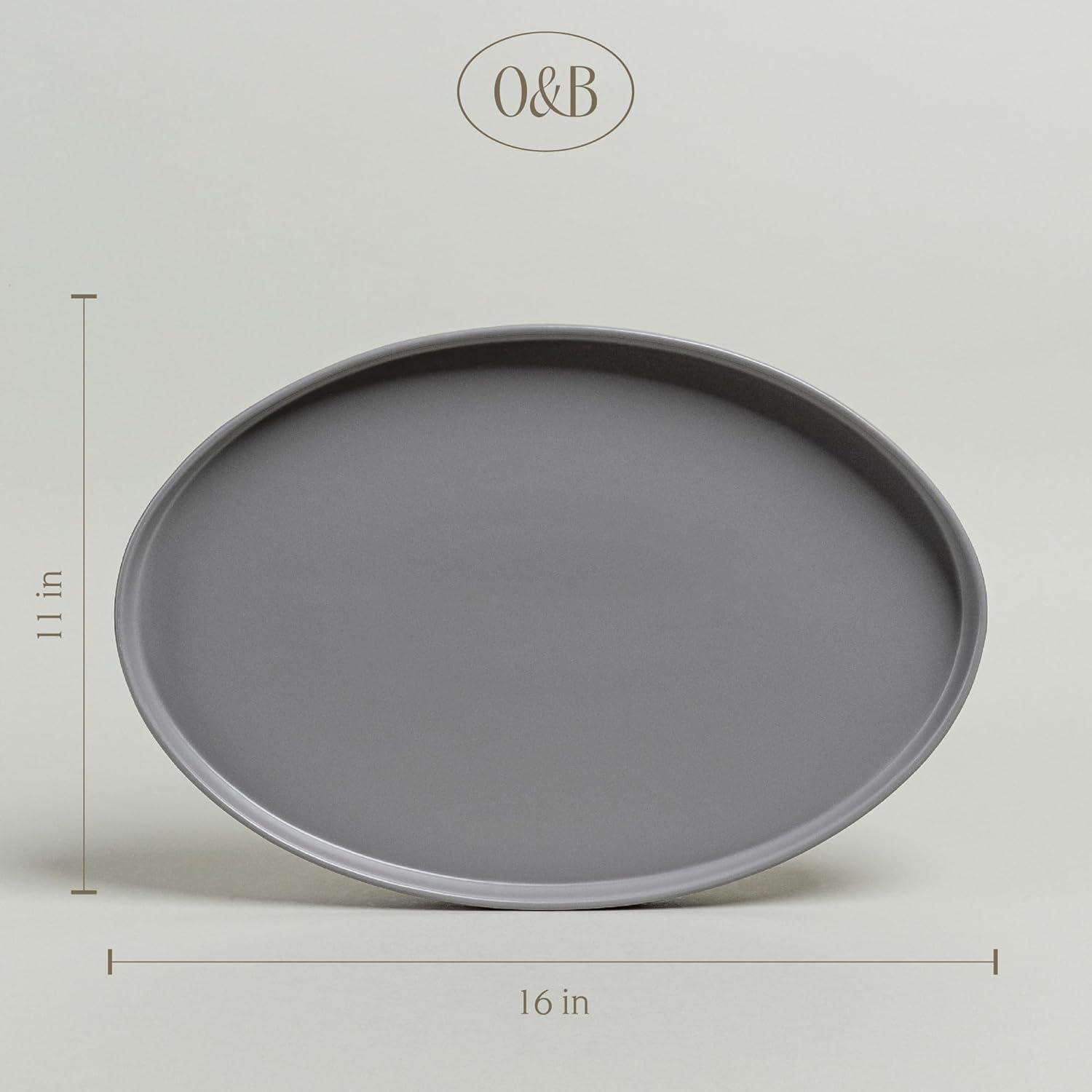 over&back Stackable Oval Serving Platter - Semi - Perfect for Tabletop & Décor