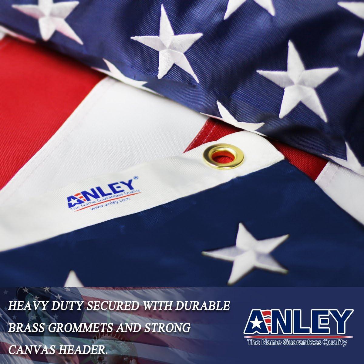 Anley 4x6 foot American Flag US Flags - Embroidered Stars USA Banner Flags Nylon