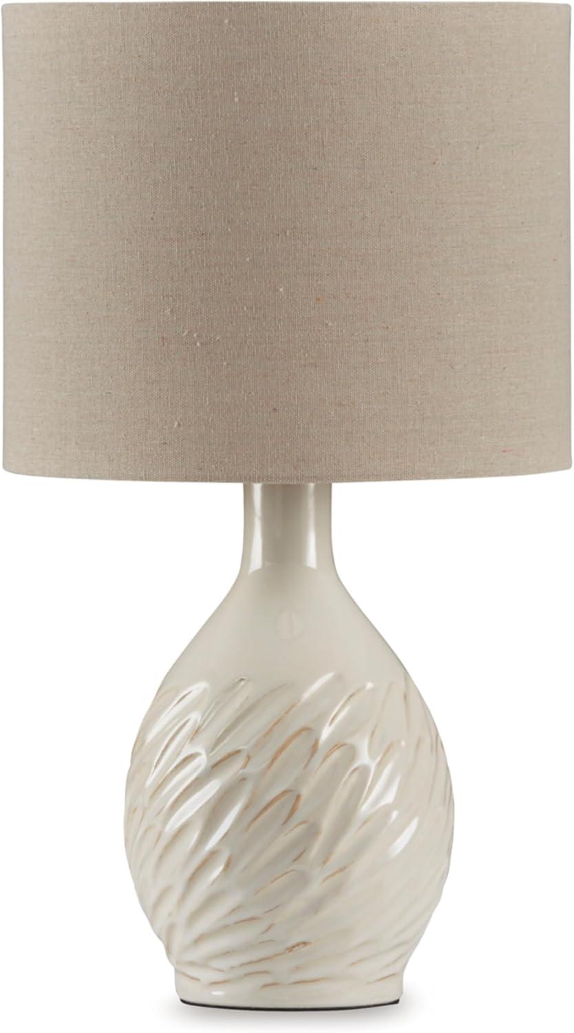 Signature Design by Ashley Garinton Ceramic Table Lamp, Cream