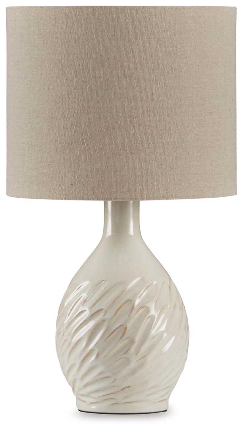 Signature Design by Ashley Garinton Ceramic Table Lamp, Cream
