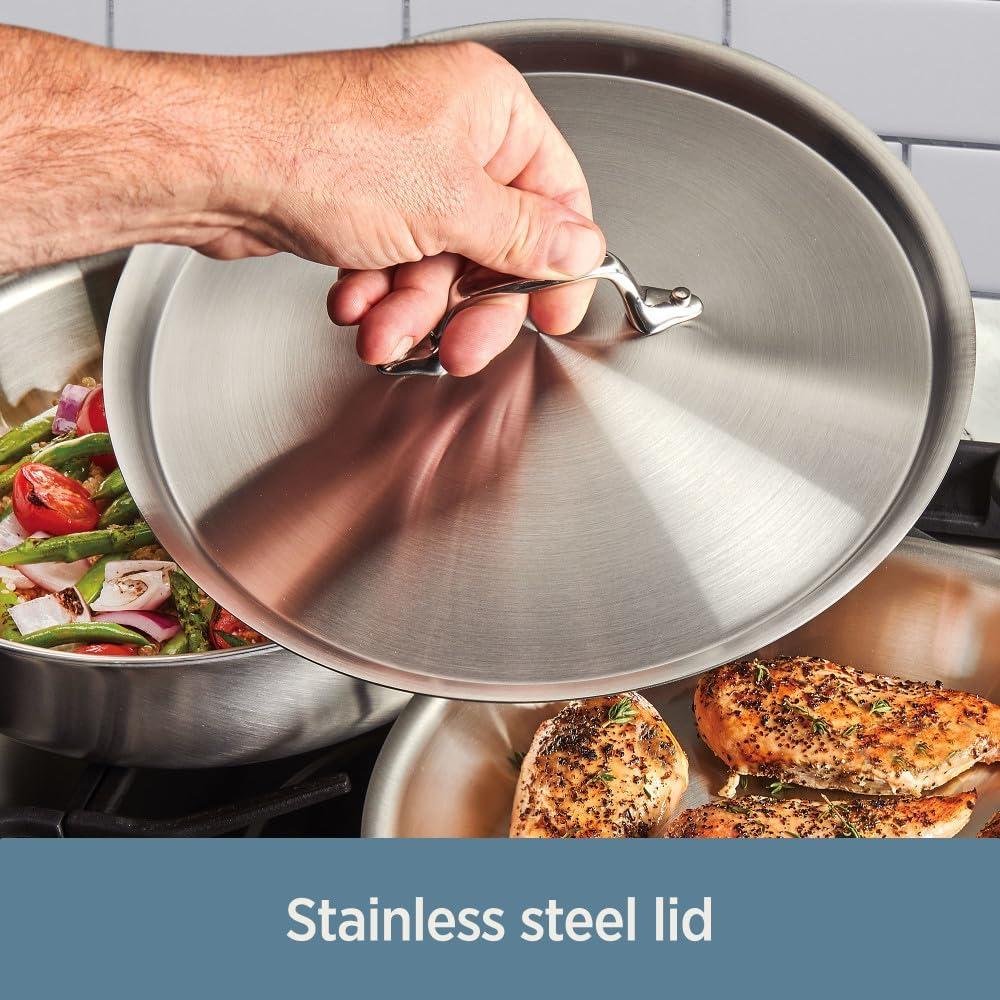 Stainless Steel 4-Quart Tri-Ply Sauté Pan with Lid