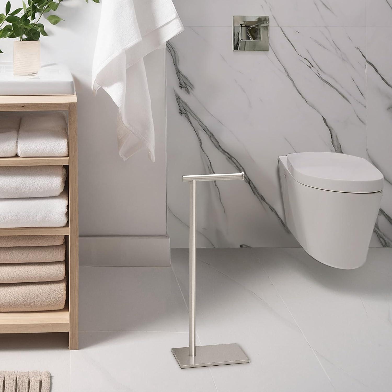 Latitude II Free Standing 22.25"H Toilet Paper Holder with Weighted Base | Toilet Paper Roll Holder Stand