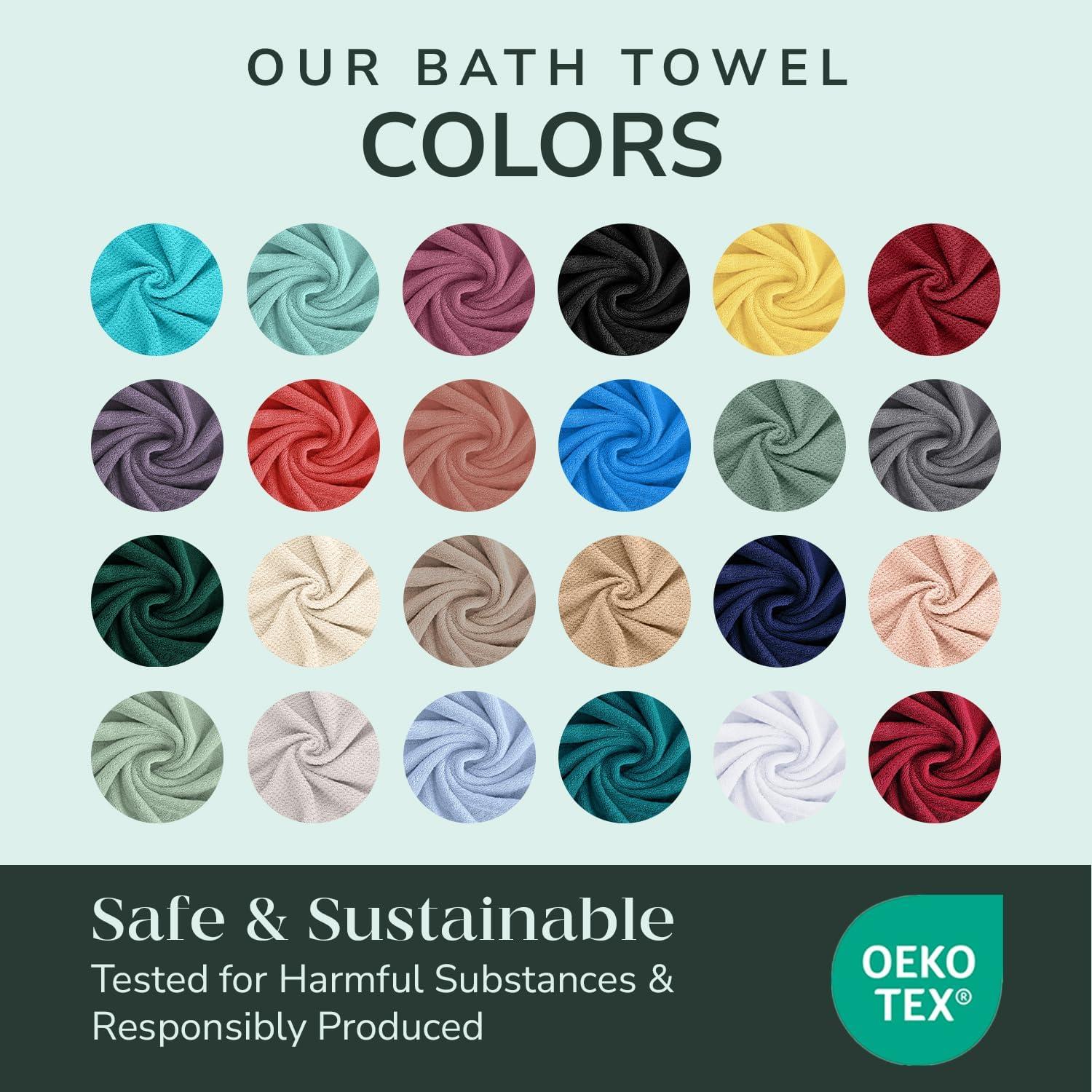 Luxury 100% Cotton 6-Piece Towel Set, 650 GSM Hotel Collection, Super Soft and Highly Absorbent (Multicolor, 6 Pack Set)