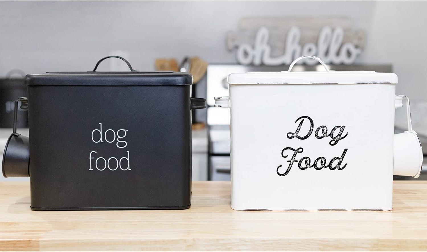 AuldHome Design Farmhouse Dog Food Canister 9QT; Retro Style Storage Bin for Pet Food