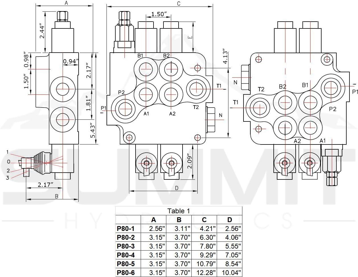 Handdo 21GPM 2 Spool Hydraulic Directional Control Valve W/Joystick For Tractor Loader