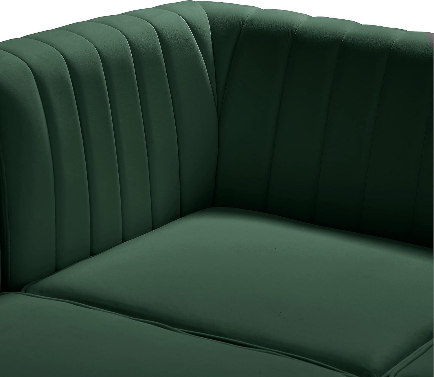 Meridian Furniture Alina Green Velvet Corner Chair