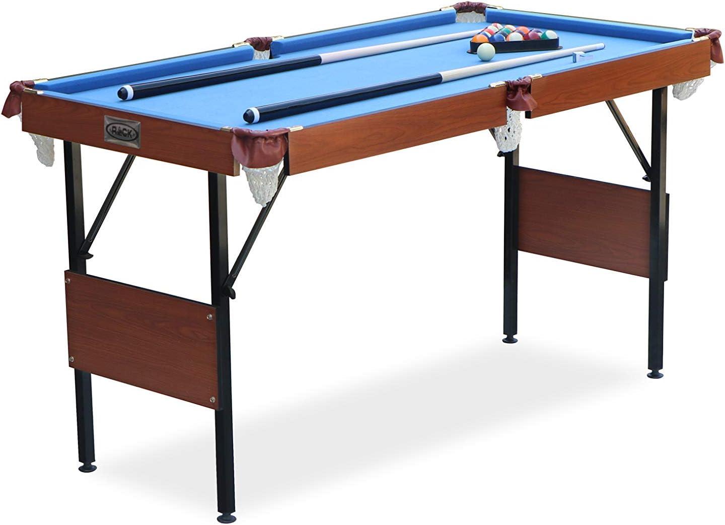 RACK Crux 55" Folding Classic Billiard Pool Table Multi Player Game, Blue