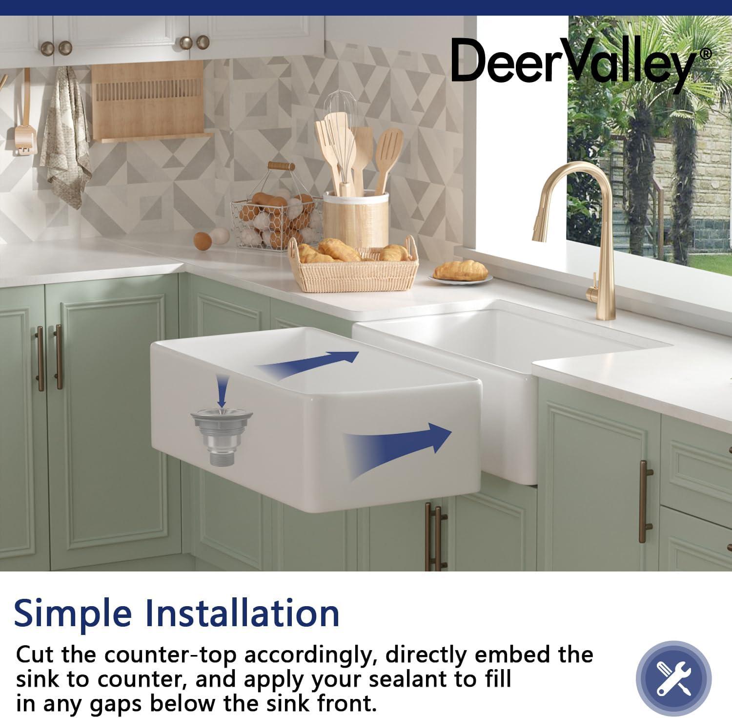 Grove 33" L X 18" W Rectangular Single Bowl Fireclay Farmhouse Kitchen Sink with Grid and Strainer
