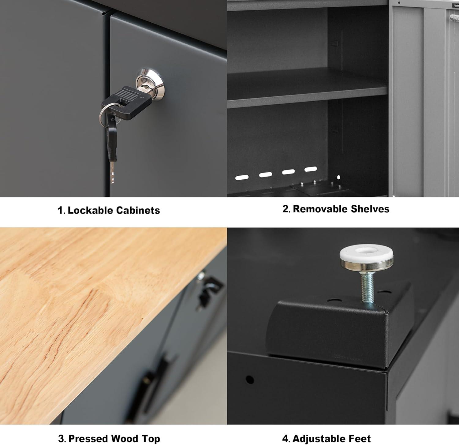 WFX Utility™ WFX Utility™ 6pcs Garage Cabinets And Storage System Set With Pegboard & Rubber Wood Worktop