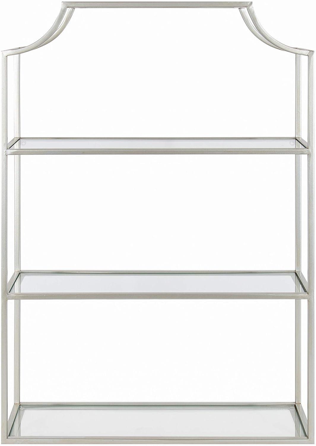 20" x 30" Ciel Tiered Wall Shelf Silver - Kate & Laurel All Things Decor: 4-Tier Glass, Metal Frame, No Assembly Required