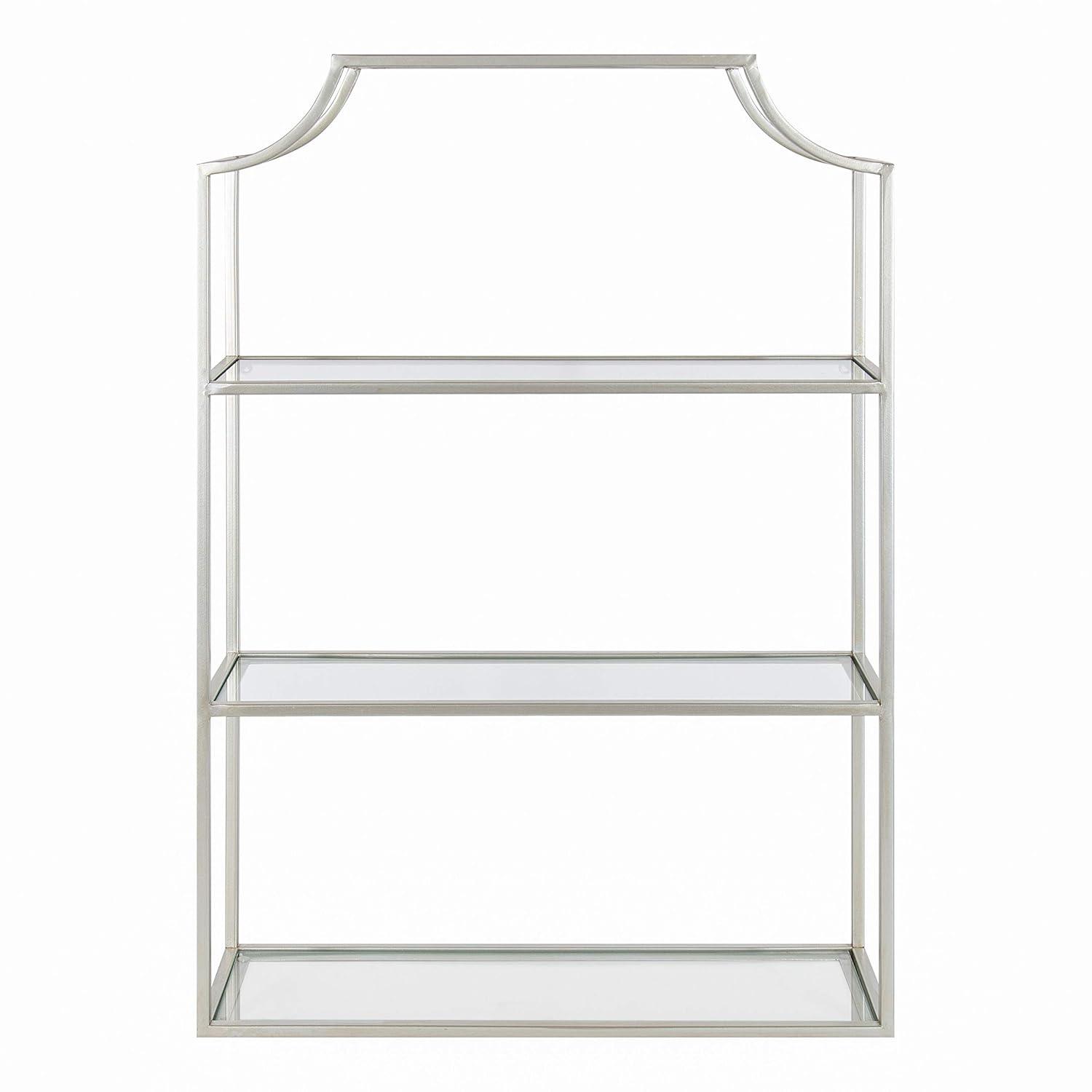 20" x 30" Ciel Tiered Wall Shelf Silver - Kate & Laurel All Things Decor: 4-Tier Glass, Metal Frame, No Assembly Required
