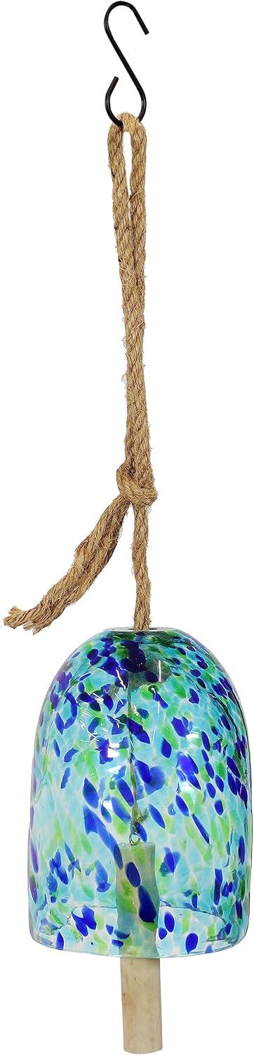 Sunnydaze Outdoor Natural Melody Glass Wind Bell Chime - 7.5" - Blue Freeze