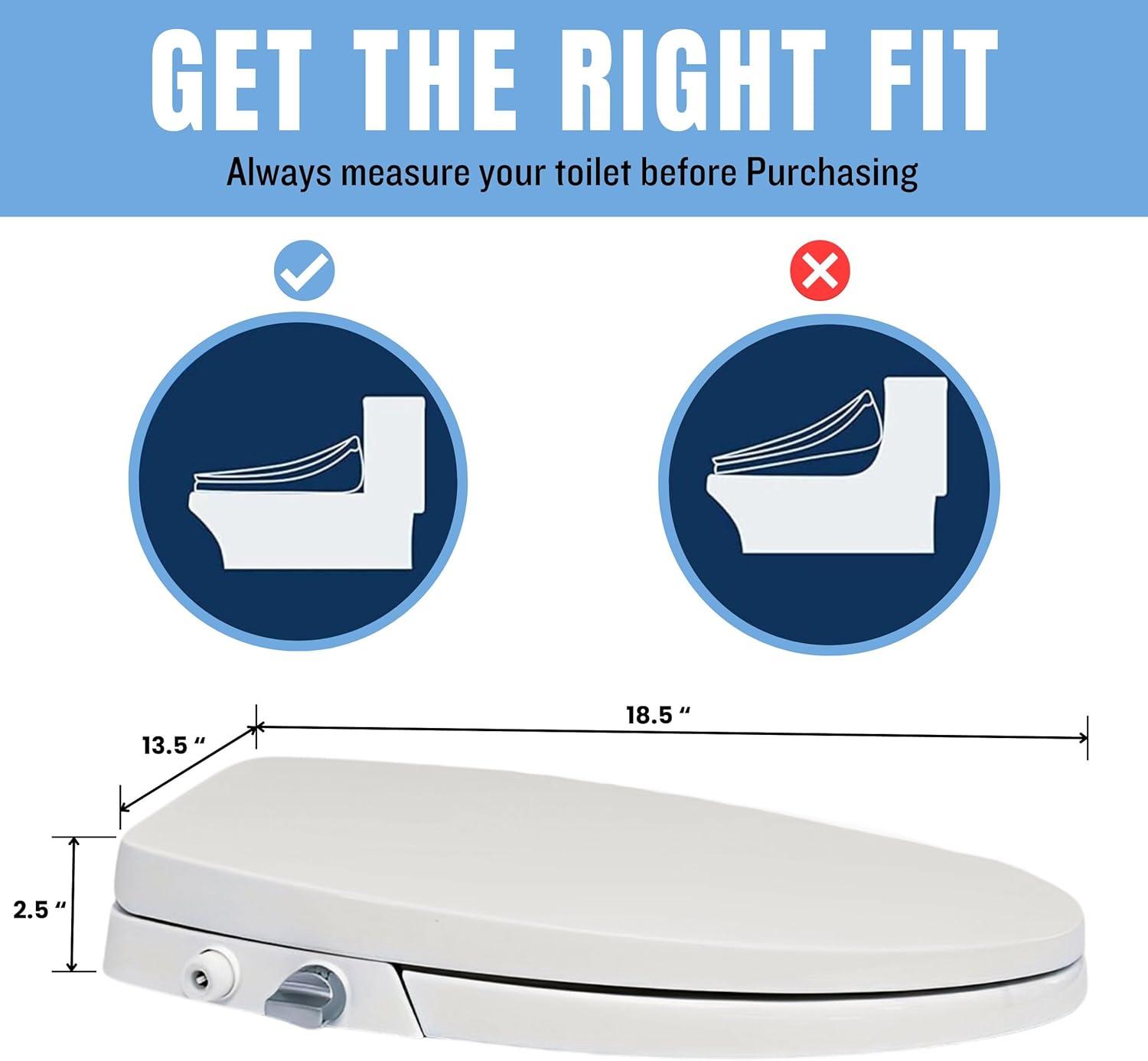 Mechanical Bidet Seat, Elongated, White, TSPEB100-SC
