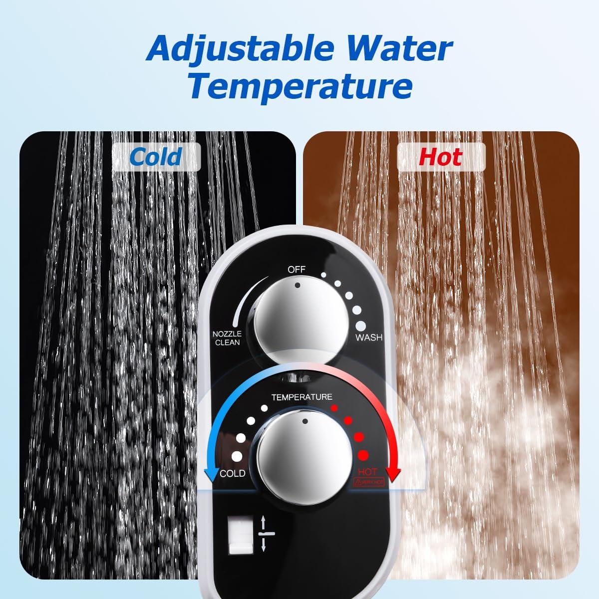 Hot and Cold Bidet Attachment for Toilet, Ultra-Slim Bidet Attachment Warm Water, Non-Electric Adjustable Pressure Self Cleaning Sprayer Nozzle Control for Posterior, Feminine Wash (Chrome)