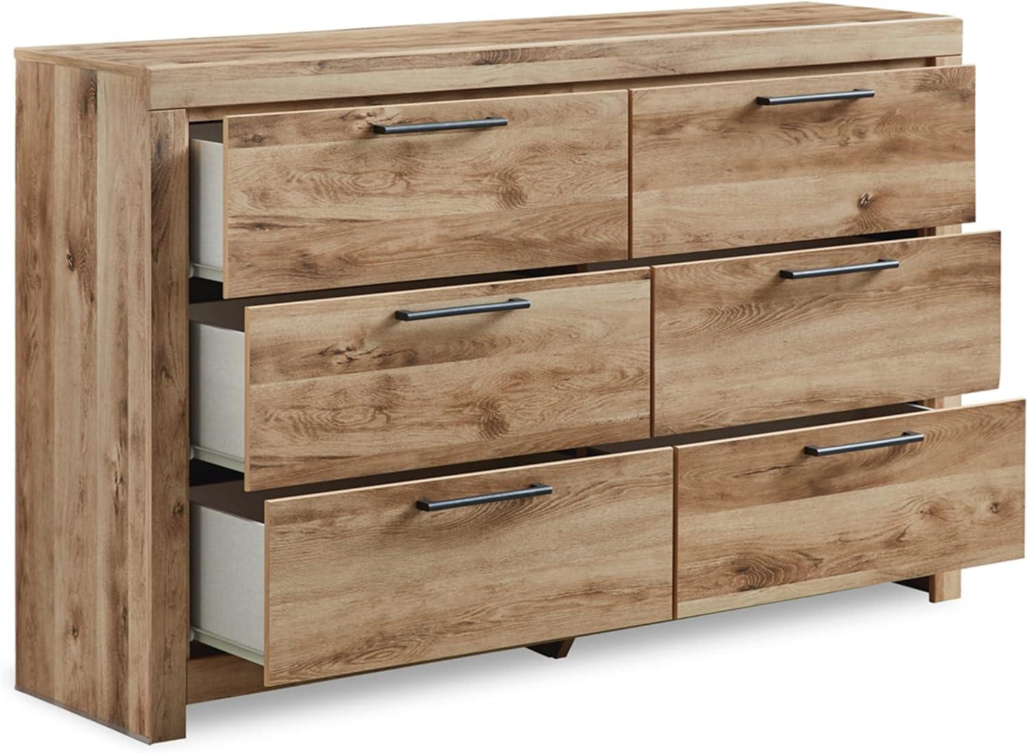 Hyanna Light Brown and Beige 6-Drawer Industrial Dresser