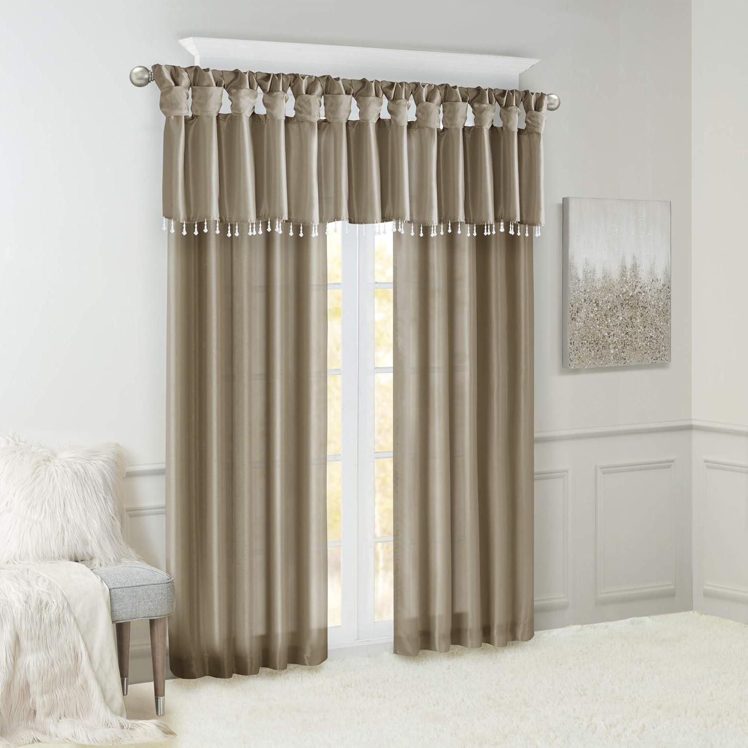 Emilia Lightweight Faux Silk Valance with Beads