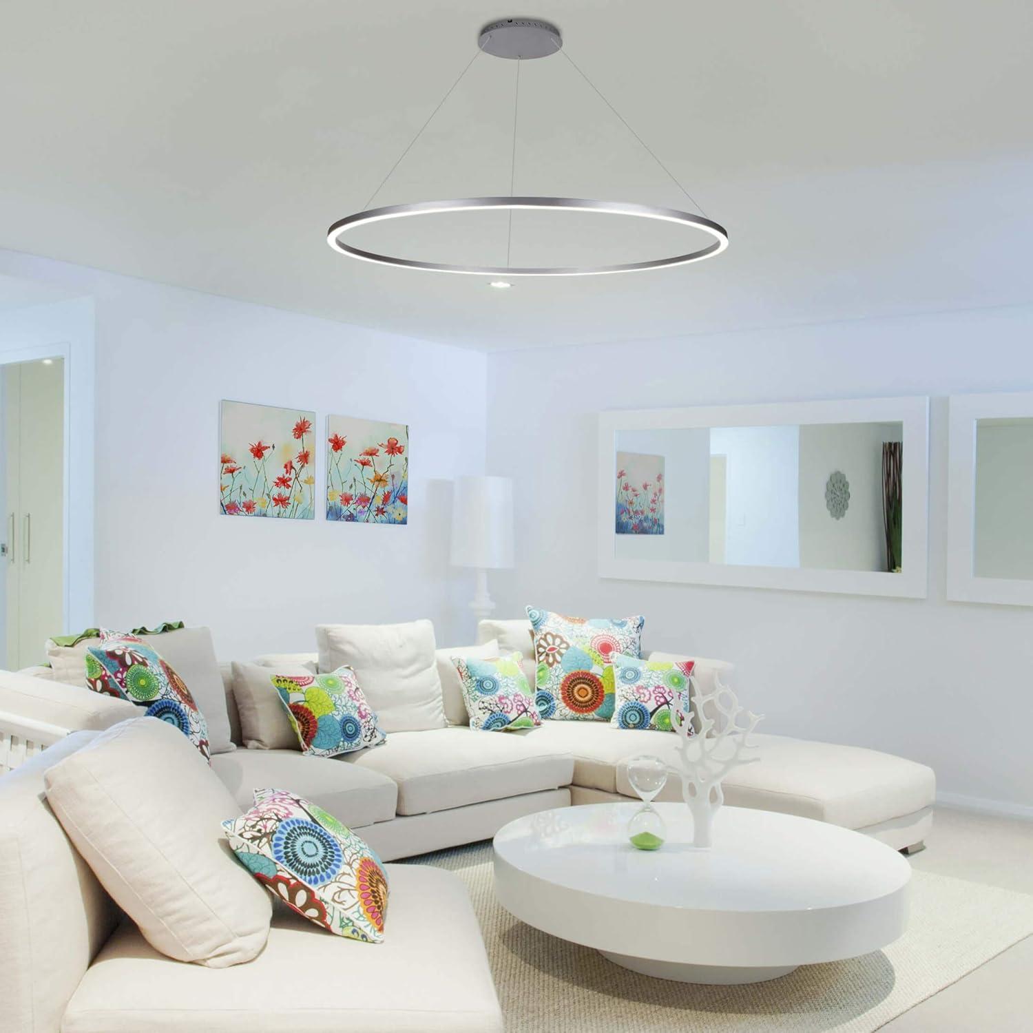 Tania Integrated LED Pendant ETL Certified Height Adjustable Circular Ring Chandelier