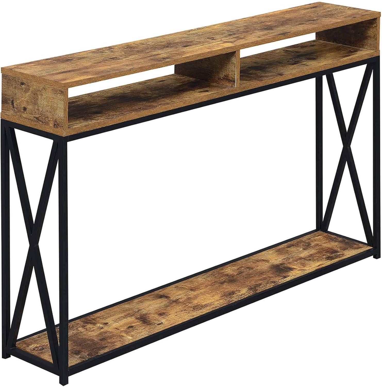 Barnwood Chic 48" Metal & Wood Console Table with Storage