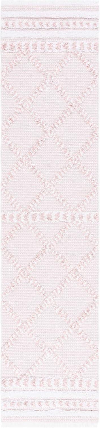 SAFAVIEH Augustine Reannon Geometric Runner Rug, Pink/Ivory, 2' x 9'