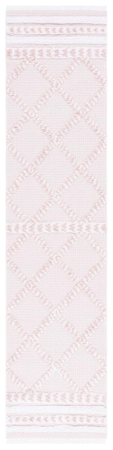SAFAVIEH Augustine Reannon Geometric Runner Rug, Pink/Ivory, 2' x 9'