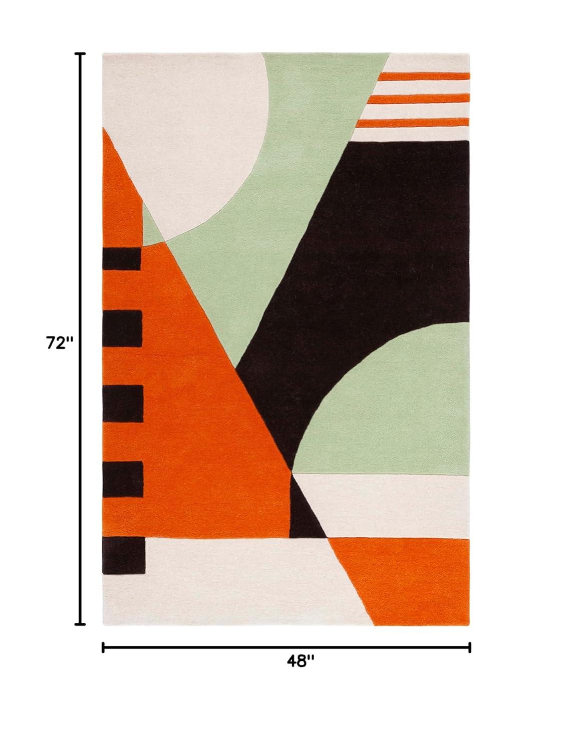 Rodeo Drive RD863 Hand Tufted Indoor Accent Rug - 4'x6' - Green/Brown - Safavieh