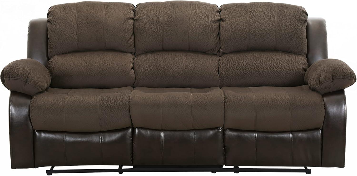 Lexicon Cranley Traditional Microfiber Double Reclining Sofa in Chocolate