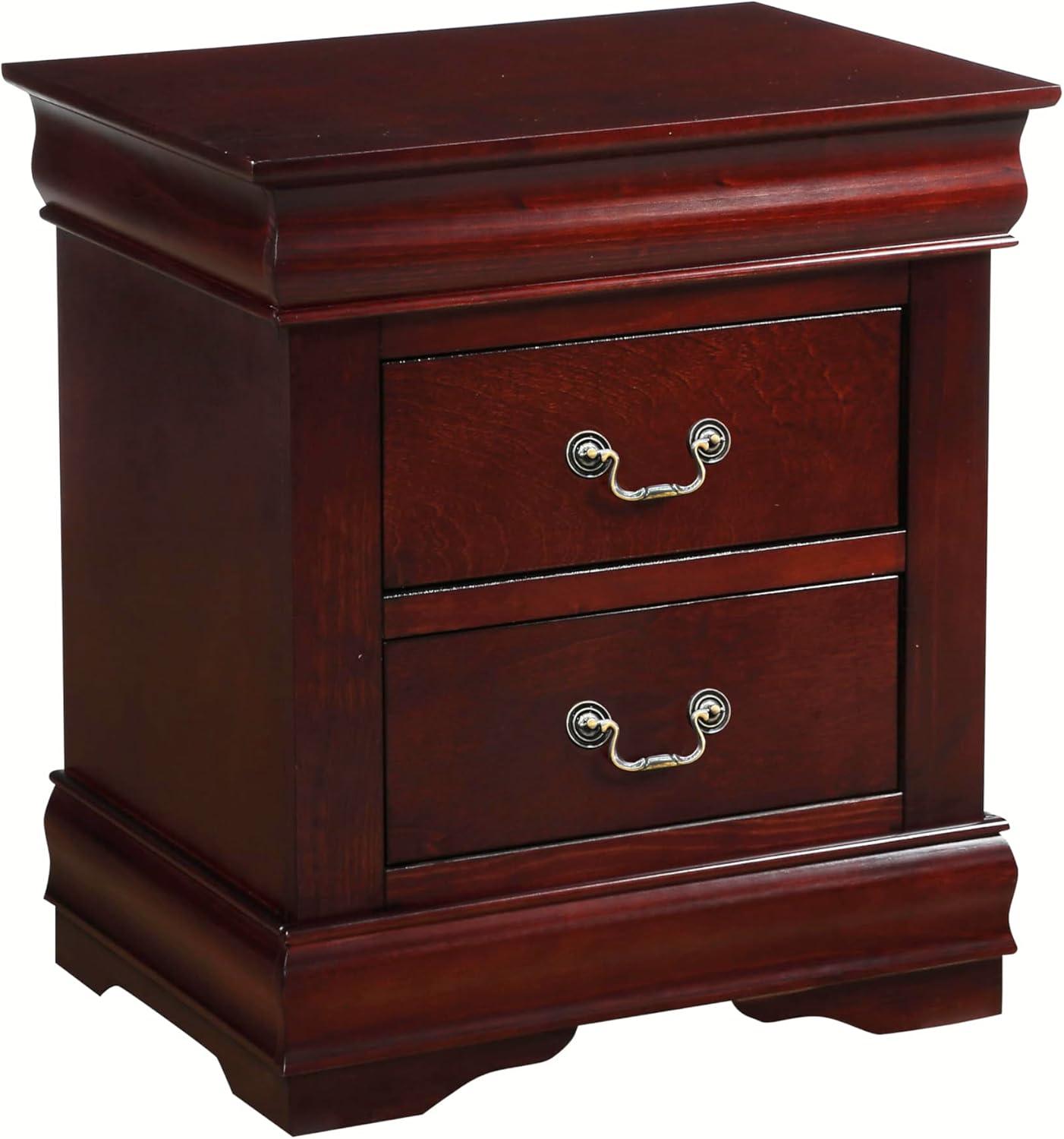 Acme Louis Philippe 2-Drawer Nightstand, Multiple Finishes Indoor Bed Room Furniture