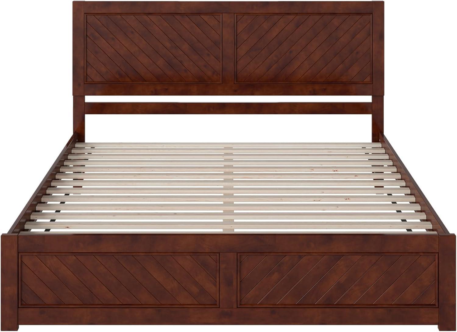 AFI Canyon Walnut Solid Wood Platform Bed with Matching Footboard, King