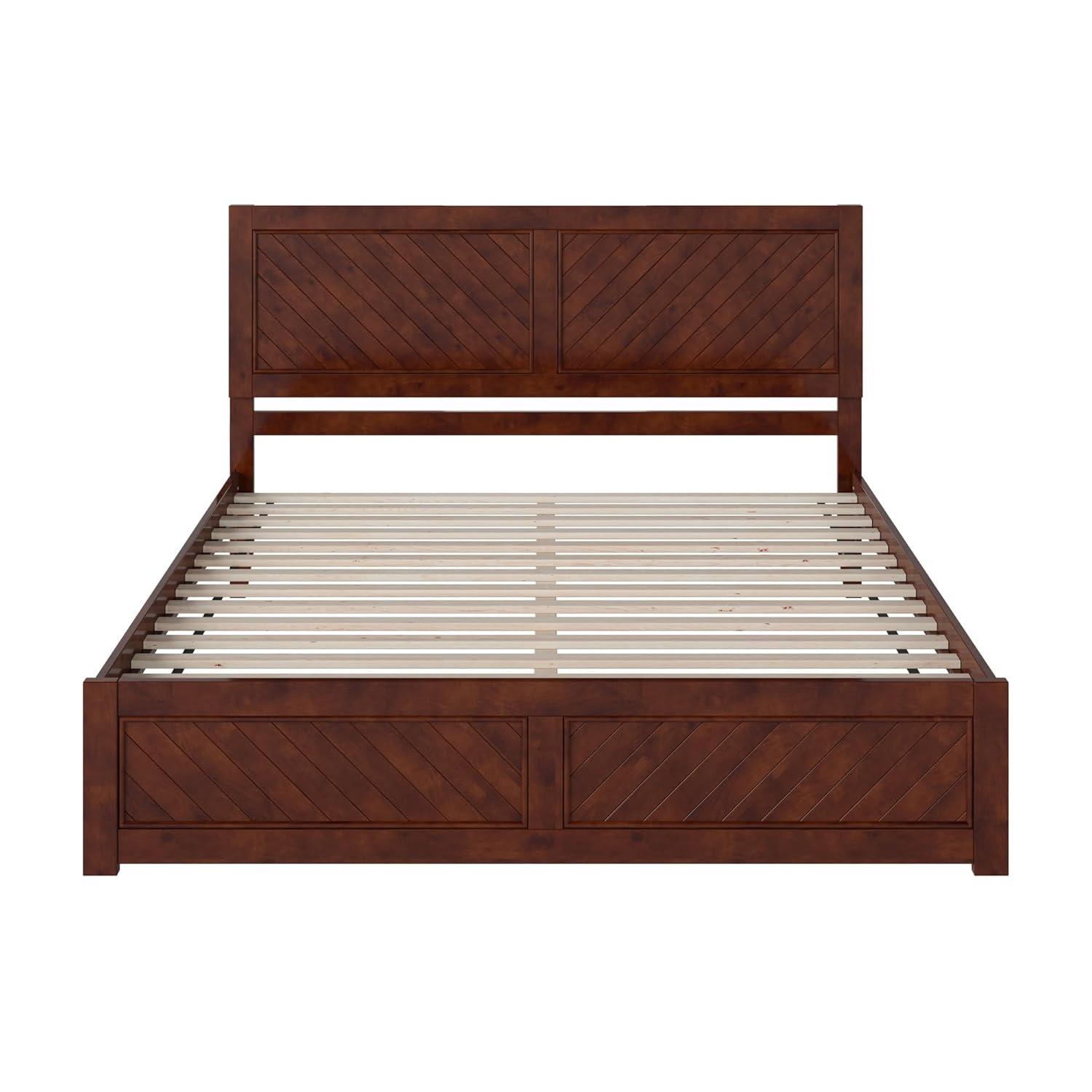 AFI Canyon Walnut Solid Wood Platform Bed with Matching Footboard, King